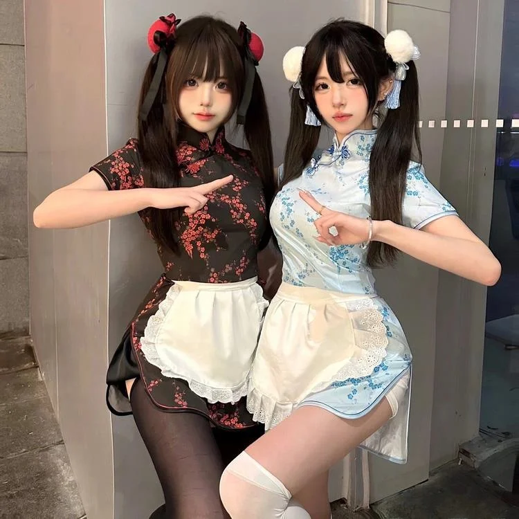 Novo Vestido  Estilo Chinês para loween e Natal, orme de Cosplay, orme de Empregada de Manga Curta, Cheon...