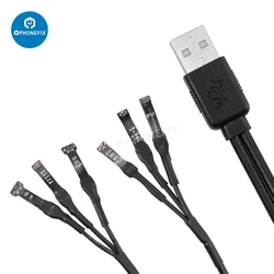 WYLIE Power cord 3A 1 To 2 USB Cable 6 Interfaces USB Power Boot Line DC Power Supply Cable Support for iPhone 8 to 16PM Repair