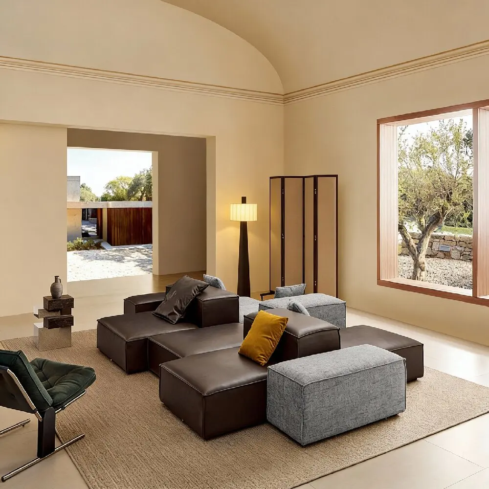 #High Quality Suede Leather Modern Living Room Sofa Set Eco-Friendly & Durable For Hotel And Residential Projects