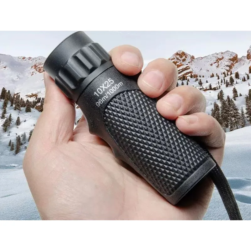 10×25 Monocular Telescope, Portable High-Definition Optics, Low-Light Night Vision, Compact Outdoor Scope for Travel & Hiking