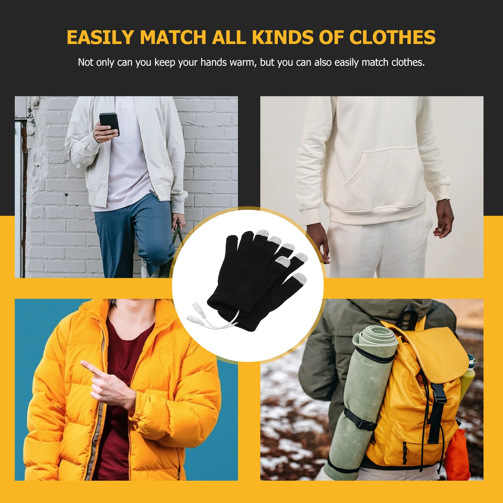 

Heated Gloves USB Winter Mitten Touch Screen Cotton Gloves Heating Indoor Outdoor Camping Hiking Mittens Electronic Component
