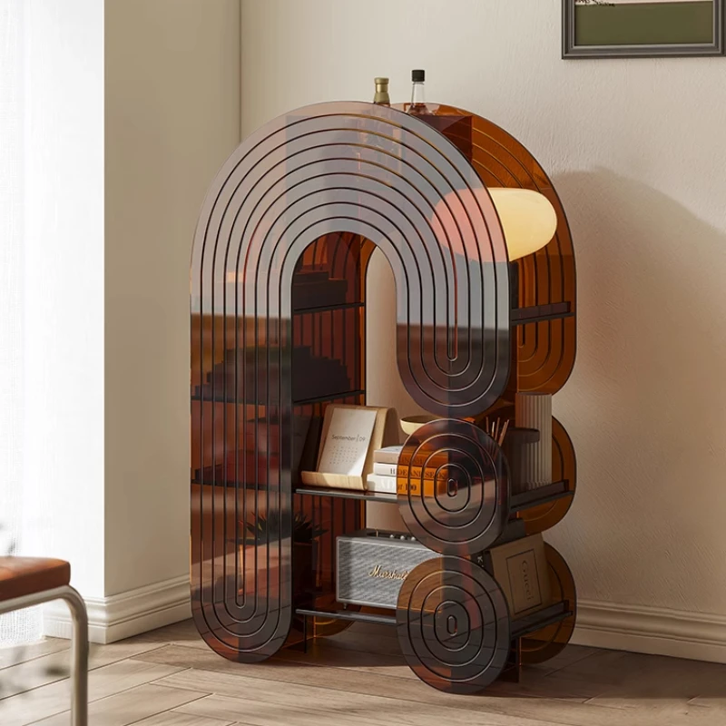 Italian retro style creative fireplace cabinet magazine bookshelf living room decoration