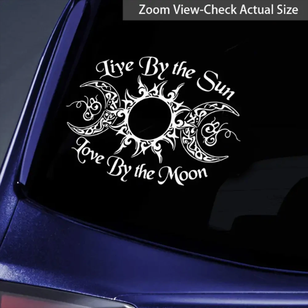 Live By The Sun Love By The Moon Witch Runes Goddess Naklejki samochodowe na laptopa, butelkę, ciężarówkę, telefon, motocykl, okno, ścianę