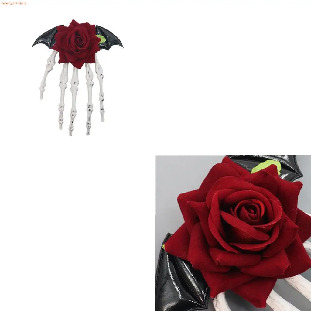 Q5WE 1PC Unique Skeleton Hand Hairpin Halloween Accessory for Themed Event