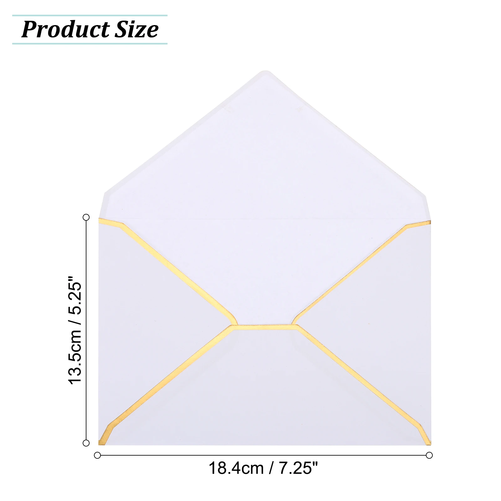 100Pcs 5 x 7 Envelopes A7 Card Christmas Envelopes V Flap Envelopes with Gold Border for Office, Wedding Gift Cards, Invitations