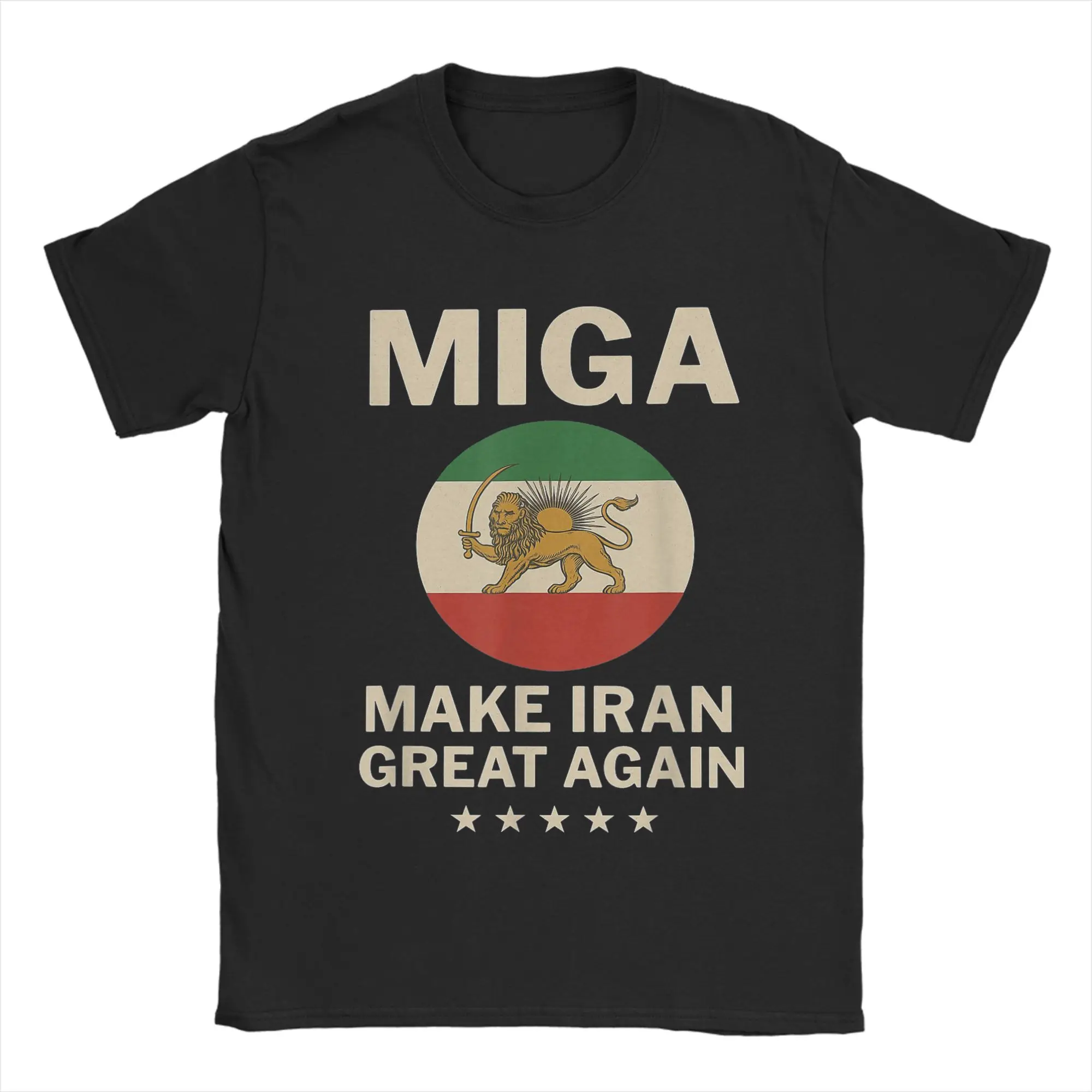 Harajuku T Shirt Summer Iranian Make Iran Great Again Emblem Of Iran MIGA Gift Fashion T-Shirts Cotton Tee Shirt for Men's Tees