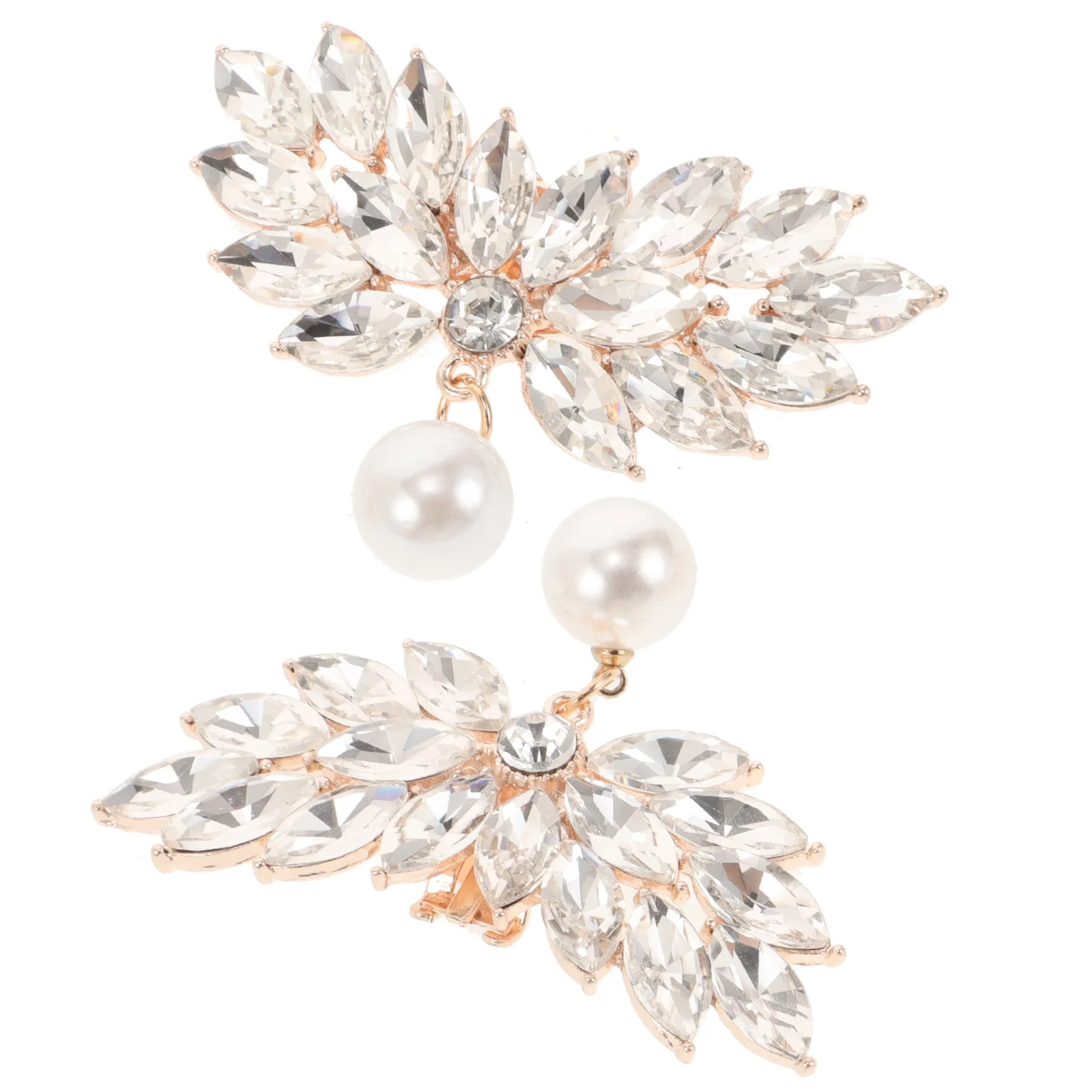 

2pcs Detachable Shoe Buckle Rhinestone Pearl Clips for Decorative High Heels Accessories Shoe Charms Embellishments