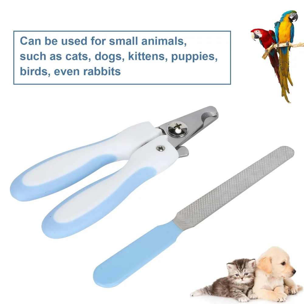 Stainless Steel Pet Nail Clippers with File Set Portable Cat Nail Grooming Dog Nails Cutting Trimming Grooming Tool