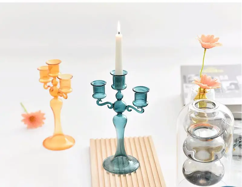 

Retro 3 Heads Candle Holders Candlestick for Home Decoration Holiday Candle Stick Wedding Christmas Candle Holder Centerpieces