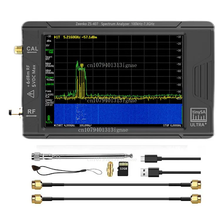 PlusZS406 407 4 inch handheld spectrum analyzer 100k-5.4G 7.3GHZ