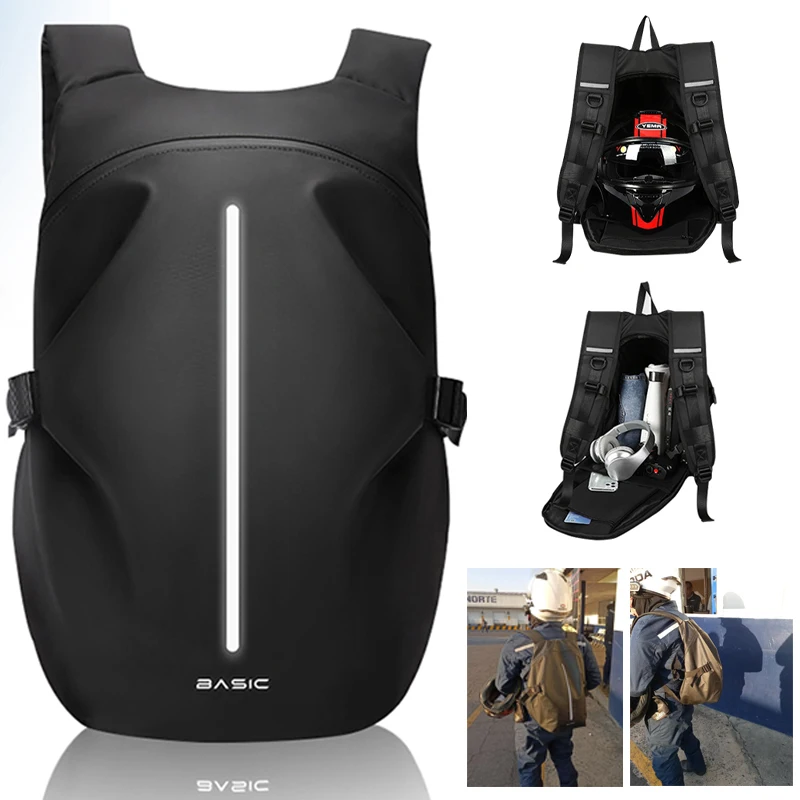 

Waterproof Motorcycle Backpack Outdoor Sports Moto Biker Cycling Riding Helmet Backpack Reflective Business Travel Laptop Bag