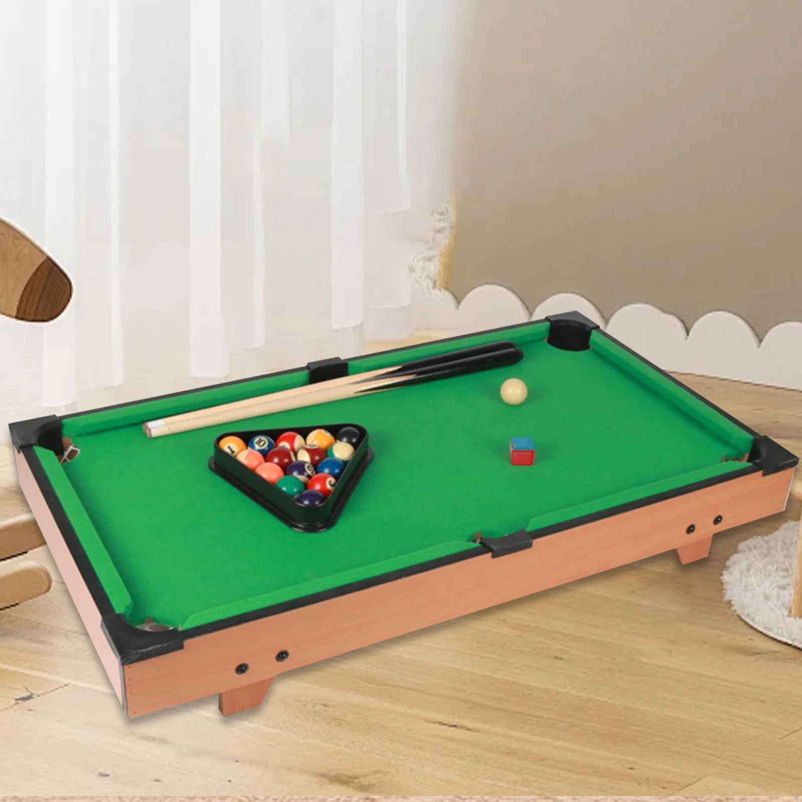 

Billiards Game Triangle Rack Board Games Mini Tabletop Pool Set, Desktop Snooker for Family Bedroom Kindergarten Bar Playroom