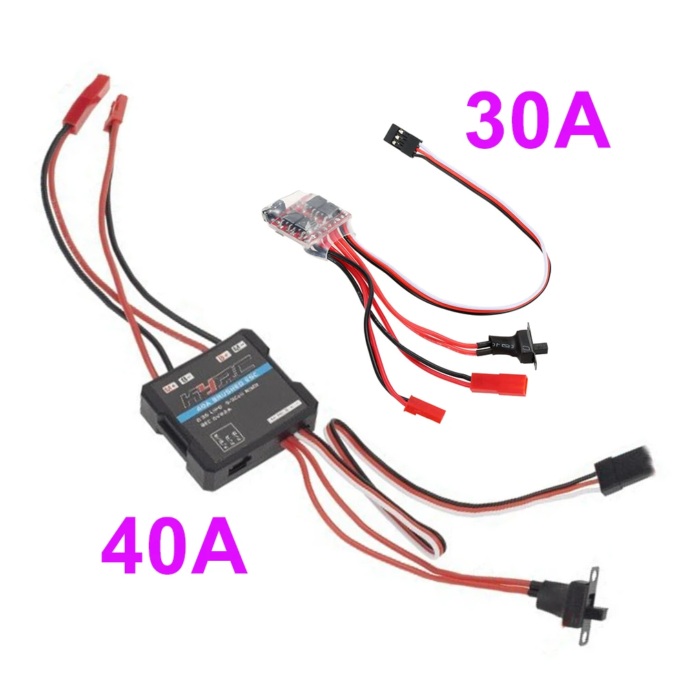 RC ESC 30A 40A Brush Motor Speed Controller w/ Brake for RC Car Boat Tank 1/24 RC Crawler Axial SCX24 AXI90081 AXI00001 AXI00002