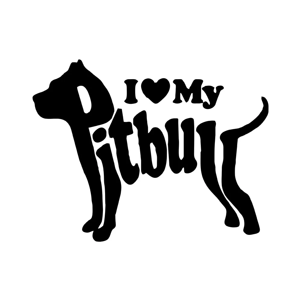 MIGNATIS - I Love My Pit Bull Dog Car Sticker Mural Art Decal For Car Window Loptop Decoration Vinyl Stickers waterproof Self Name