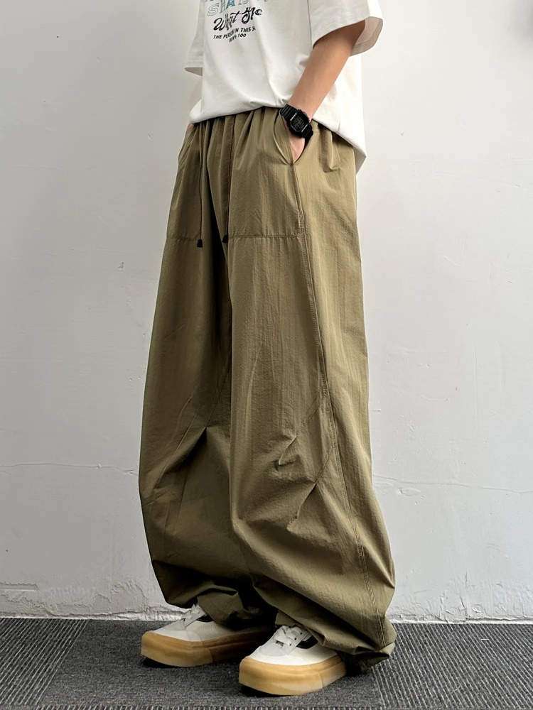 

Японские брюки для работы на открытом воздухе, мужские весенне-летние свободные спортивные повседневные длинные брюки с защитой от потери, прямые брюки