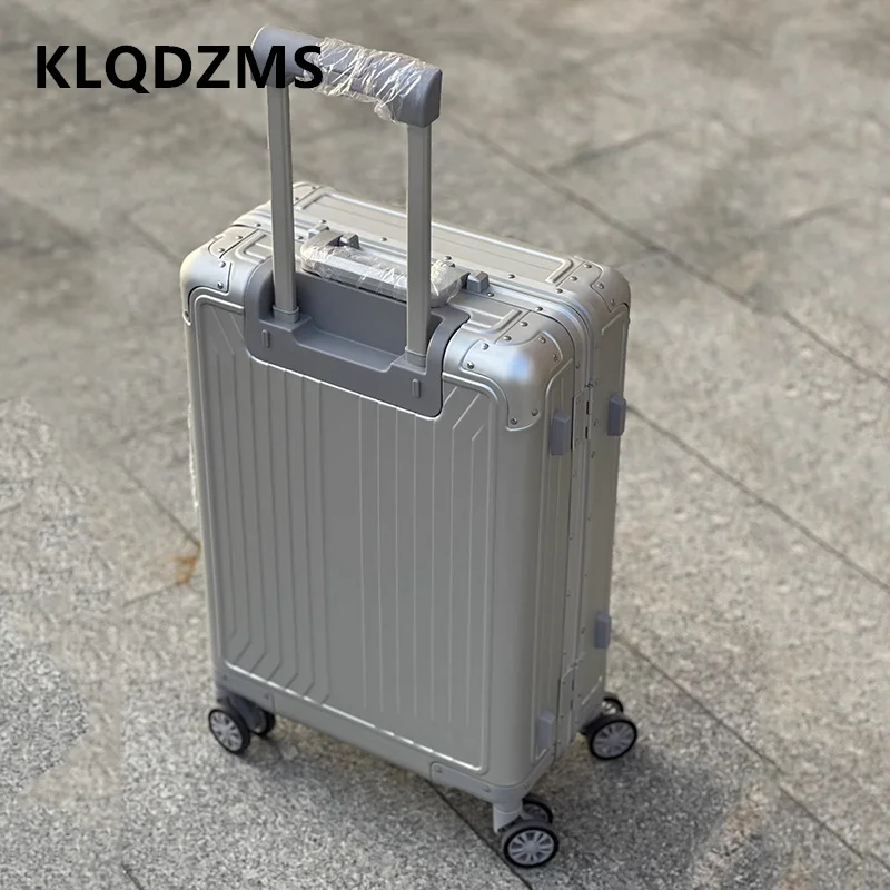 

Чемодан для ручной клади KLQDZMS из алюминиево-магниевого сплава, 28 дюймов, большой вместимости, на колесиках, 20/24 дюйма