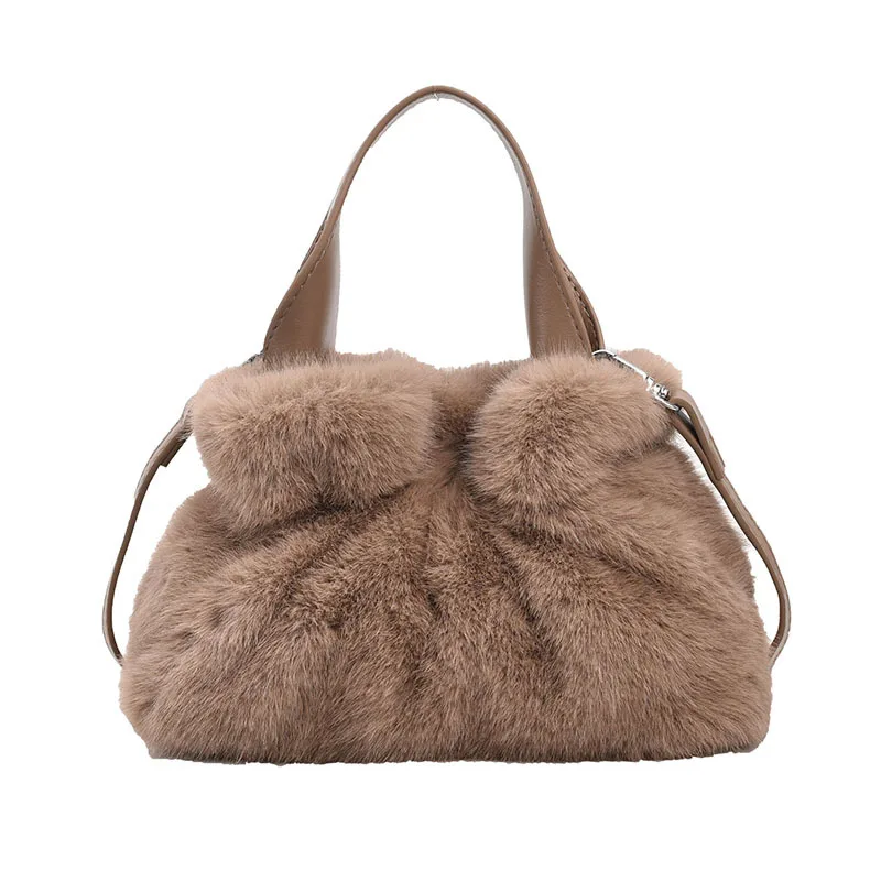 Dit Jaar Populaire Niche Design Pluche Handtas Dames Herfst En Winter Nieuwe 2023 Mode Schouder Emmer Bont Tas