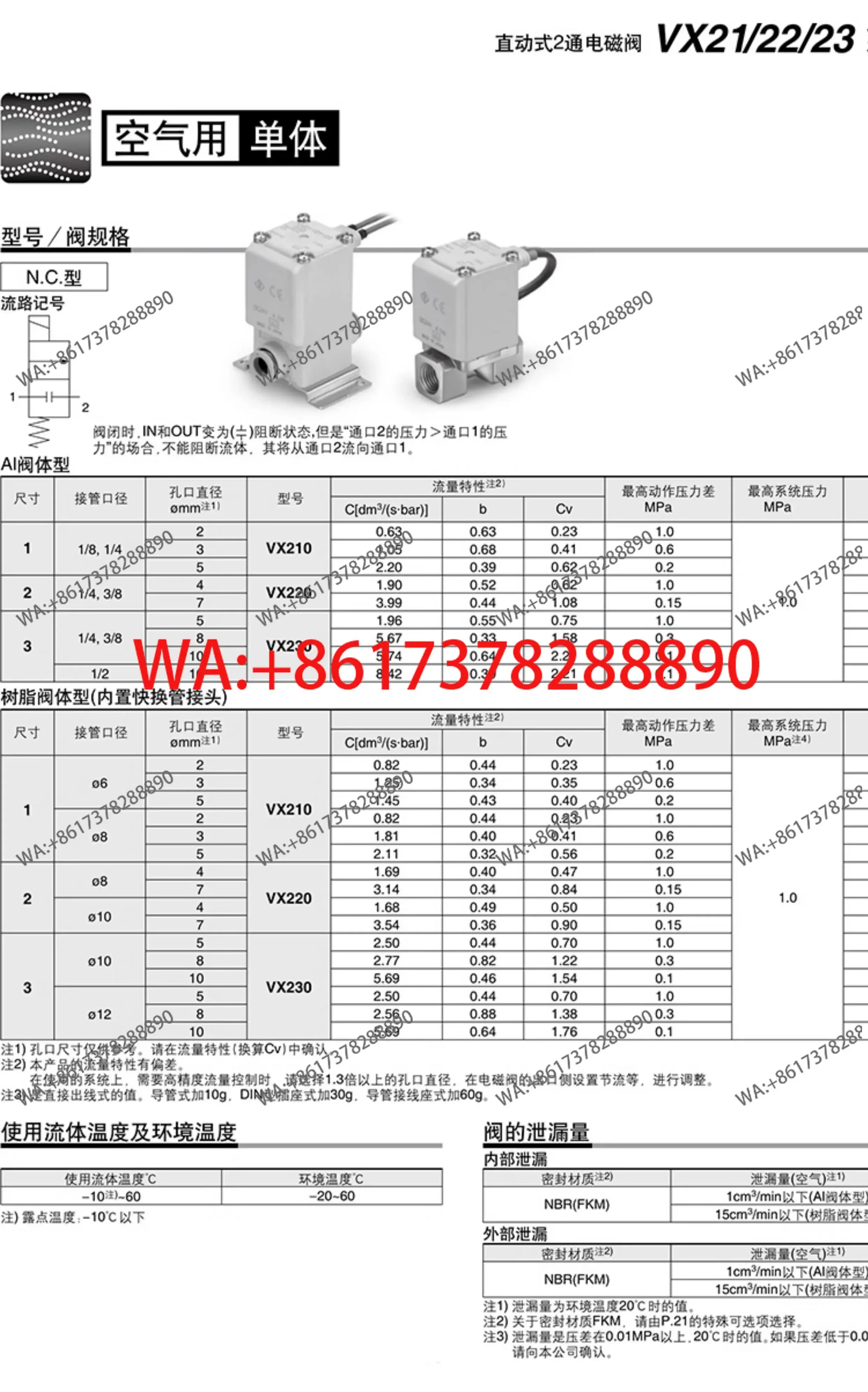 

VX21/22/23 series solenoid valves VX210EZ1B two-position two-way AC220V