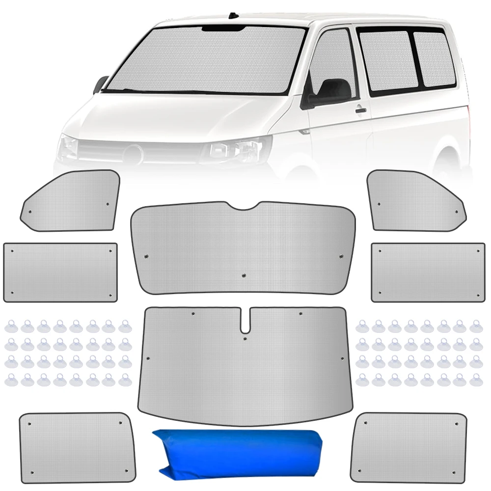 For VW T5 T6 Windshield Side Sun Shade With Storage Bag Internal Thermal Blind Window Car Windscreen Protection Windscreen