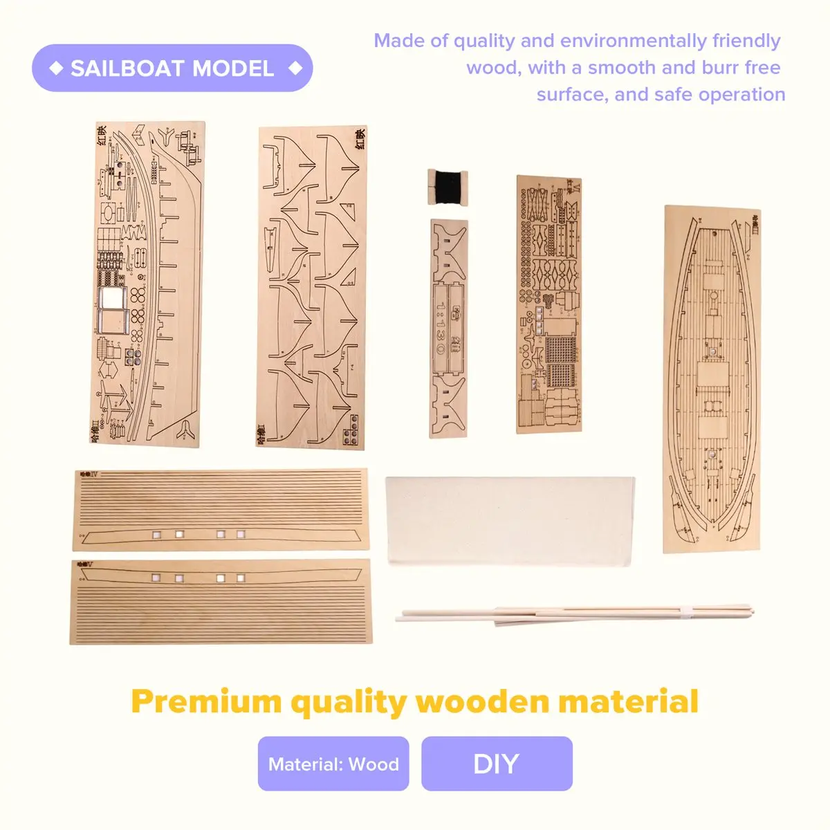 Time Saving 1 Pc DIY Wooden Assembly Sailing Ship Model Classic Puzzle Toys, 3D Wooden Ship Model Kit, Home Desk Decoration Gift