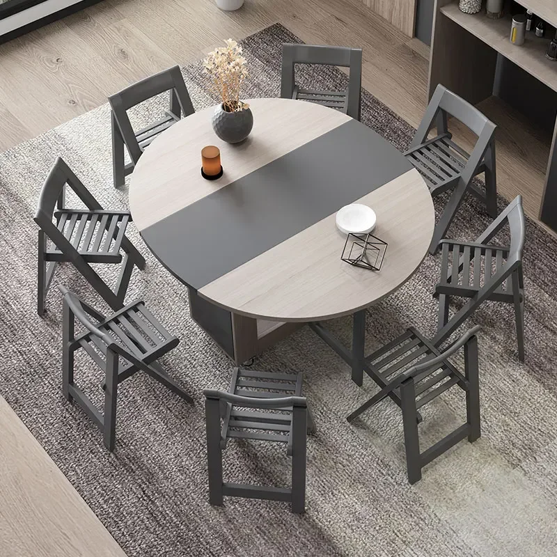 Fashion folding dining table furniture yemek masasi multifunctional round  dining table with 4 chairs