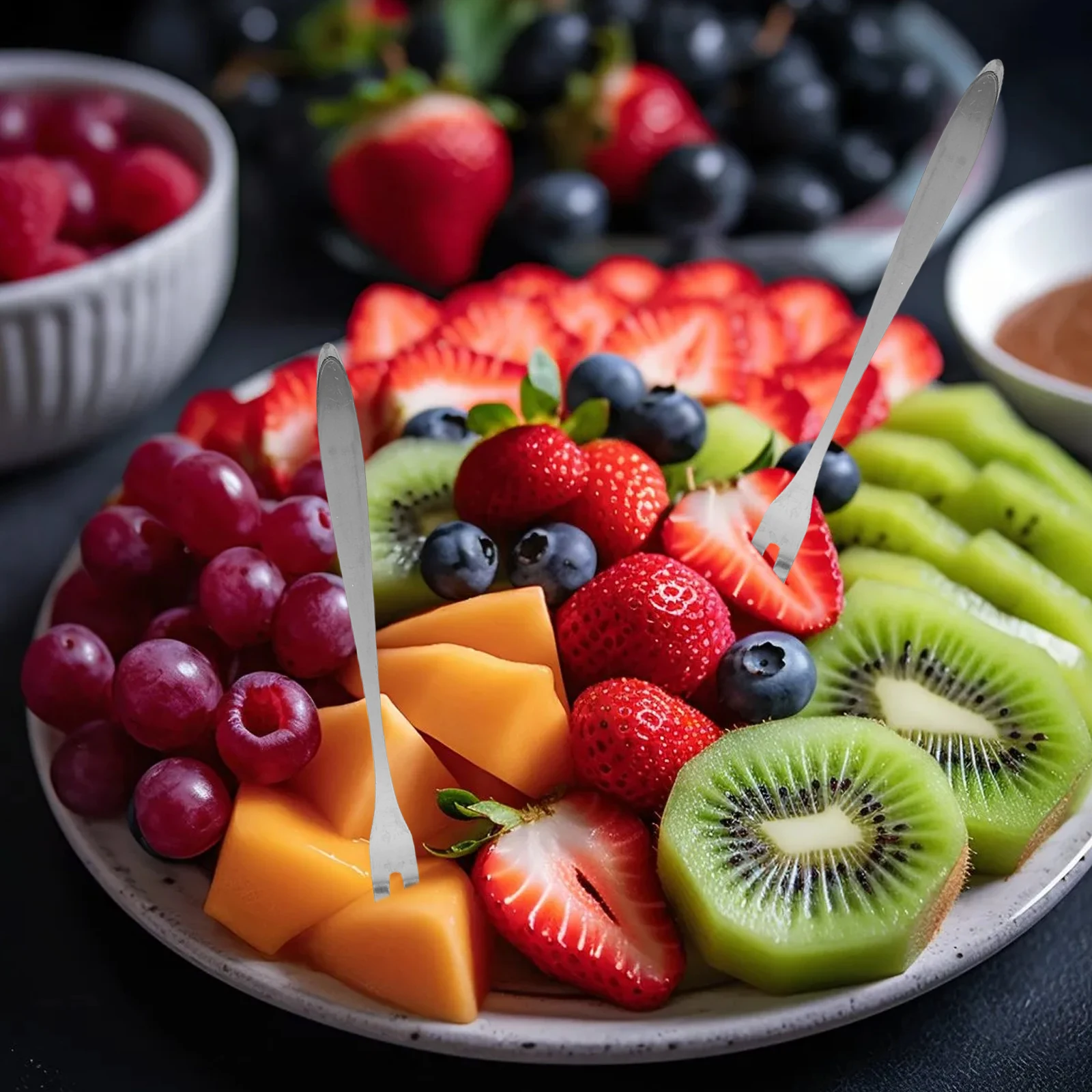 

1Set Stainless Steel Cake Fork Set Cake Server Fruit Forks Reusable Wedding Party Dessert Forks