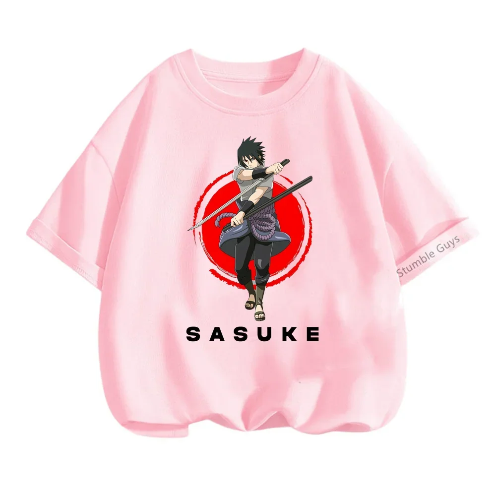 Anime Narutos Children T-Shirt Kawaii Sasuke Tshirt Cartoons Children Casual Clothes Tee Shirt Kid Girl Boy Fashion Y2K Top