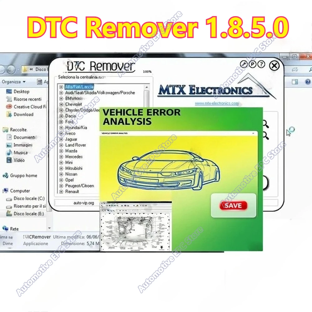 Hot Car Maintenance Tools DTC Remover 1.8.5.0 For KESS KTAG FGTECH OBD2 Software MTX Keygen Full Unlimited Software for Window 7