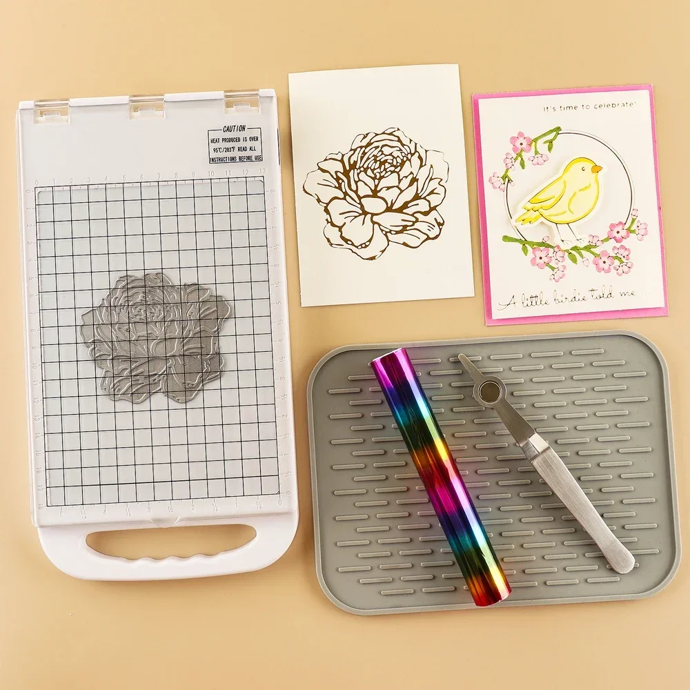 

US/EU/UK Plugs Hot Stamping Foil Machine Use to Craft Greeting Cards Foil Designs with the Foil Plates and Heat Activated Foils