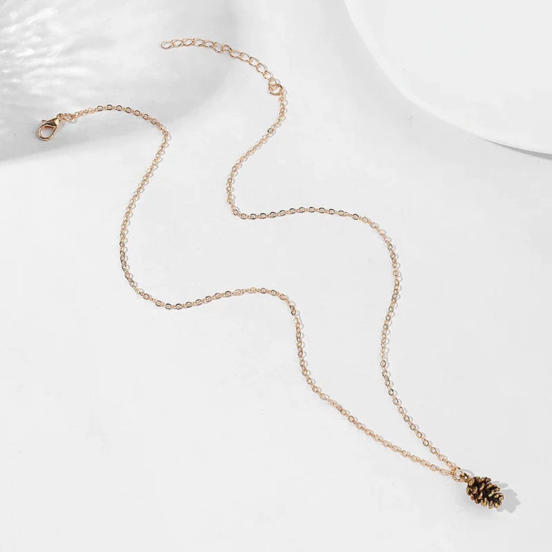 Collar sencillo para mujer, pendientes, moda Vintage, piñuelo, espécimen de planta, pendiente, joyería de piña