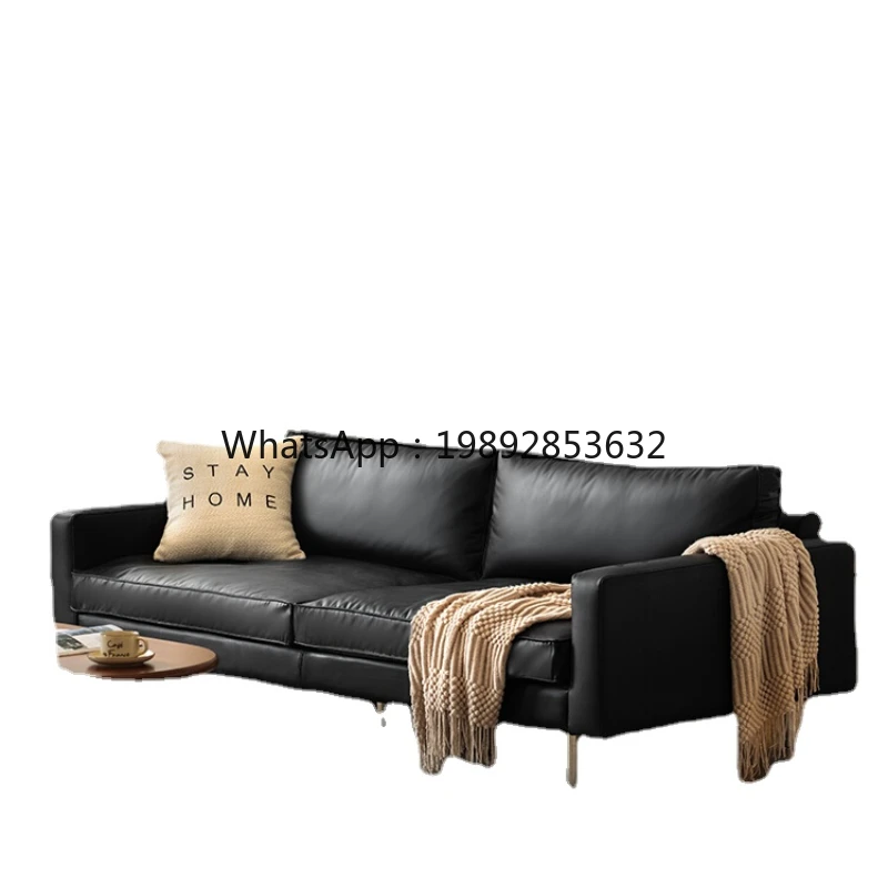 

black sofa retro technology cloth living room small sofa detachable and washable furniture
