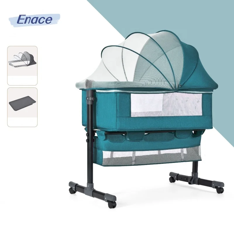 

Aluminum Folding Bedside Crib Bedside Bassinet Bedside Sleeper Folding Crib Portable Stroller Baby Cot Bed