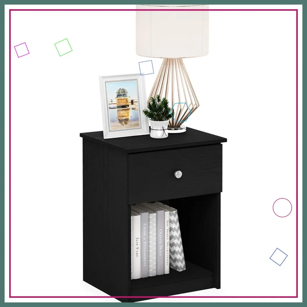 

Современная тумбочка с выдвижным ящиком и полкой — компактная прикроватная тумбочка для спальни, общежития, квартиры