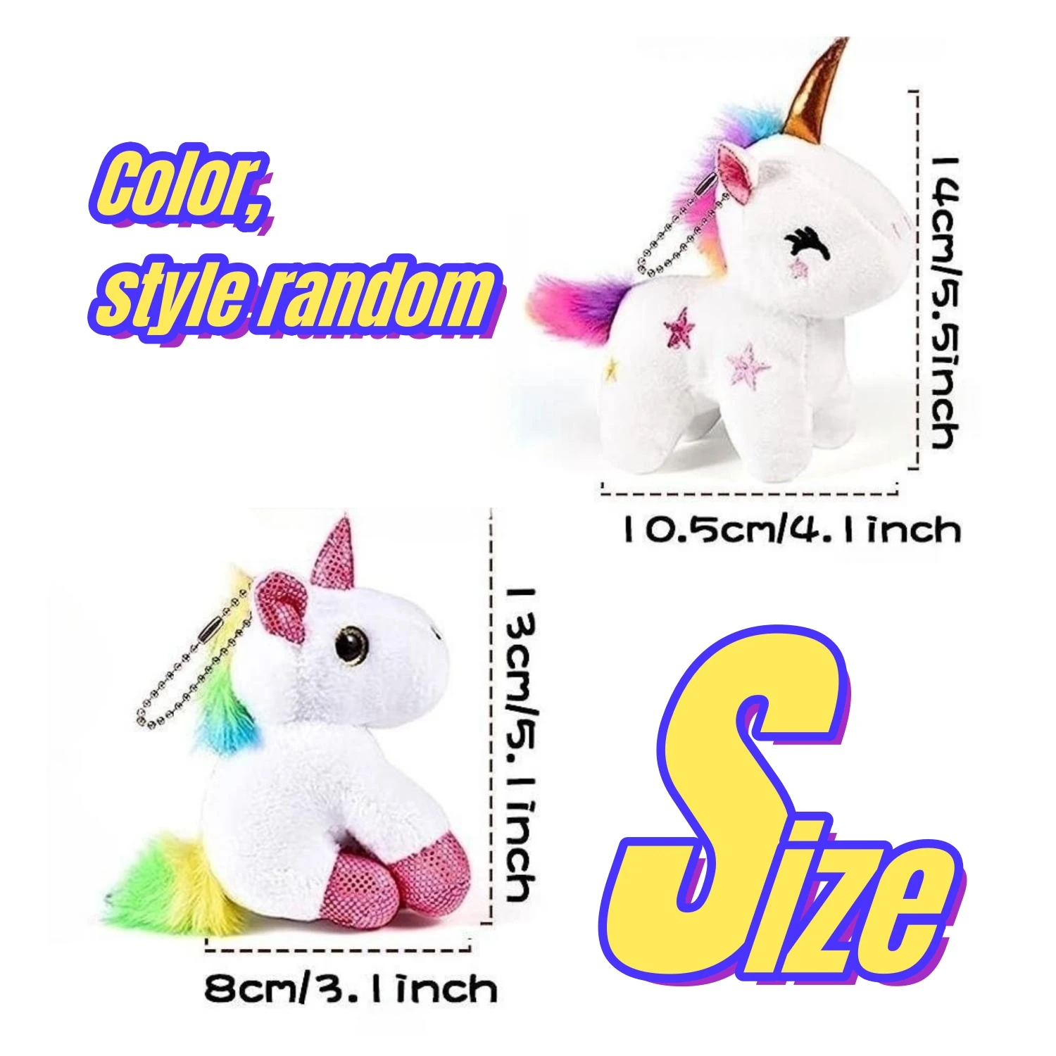 8 Pcs Mini Plush Unicorn Stuffed Animals Unicorn Party Favor Bulk Toys Assortment 4.1 Inch Keychain for Goodie Bag Stocking Stuf