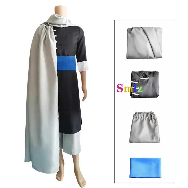 Kamui Cosplay Anime Gintama Silver Soul Cosplay Costume Chinese Kungfu Black Kimono Cloak Aldult Man Halloween Suit