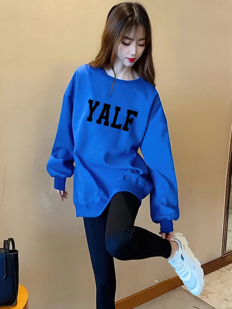 

Женская толстовка с капюшоном Klein Blue Fce, утепленная, средней длины, модная, для весны, осени и зимы, повседневная, удобная, свободного кроя