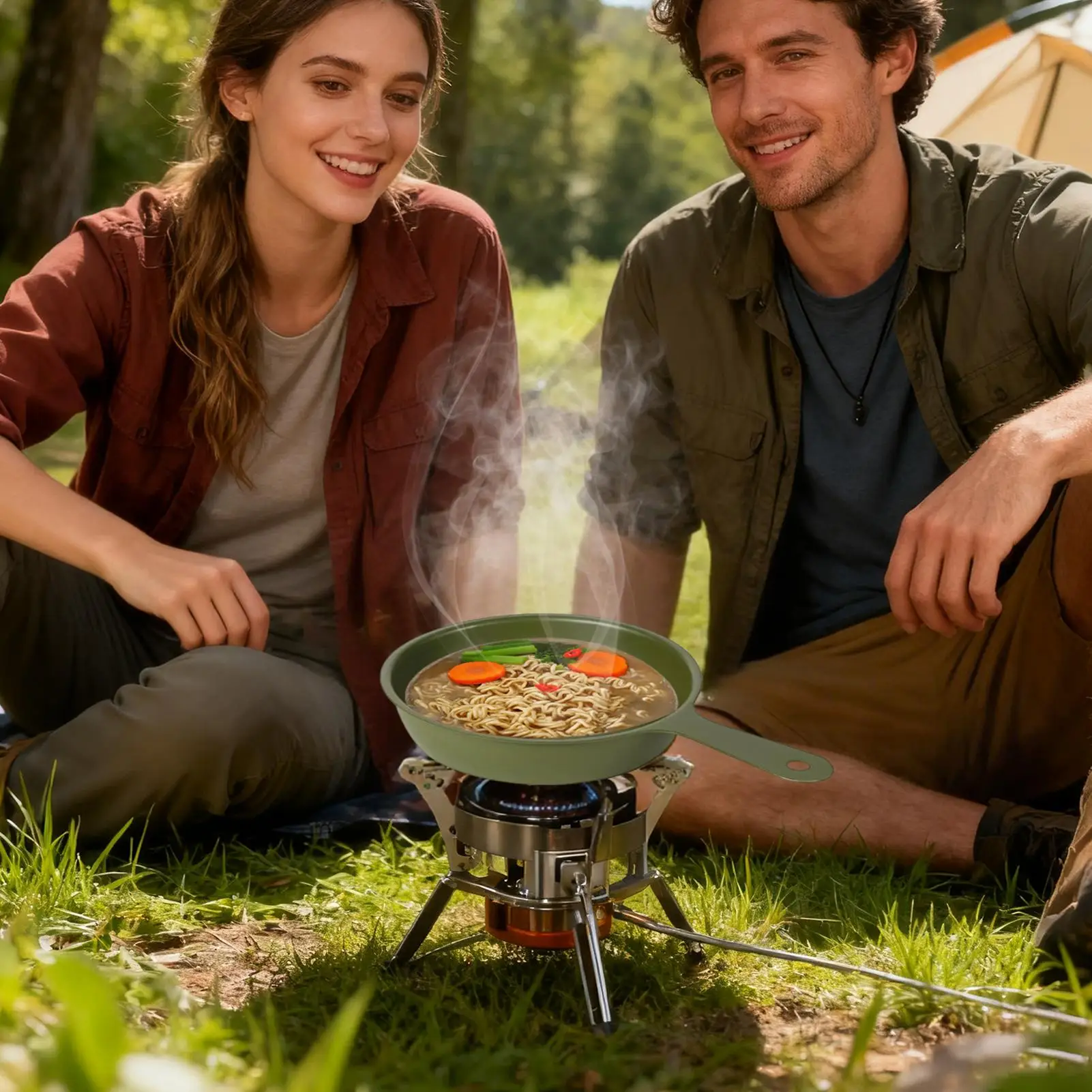 

Сковорода для яиц, сковорода из нержавеющей стали, высокотемпературная мерная чашка для приготовления пищи для путешествий, кухни, квартиры, пешего туризма, пикника, кемпинга