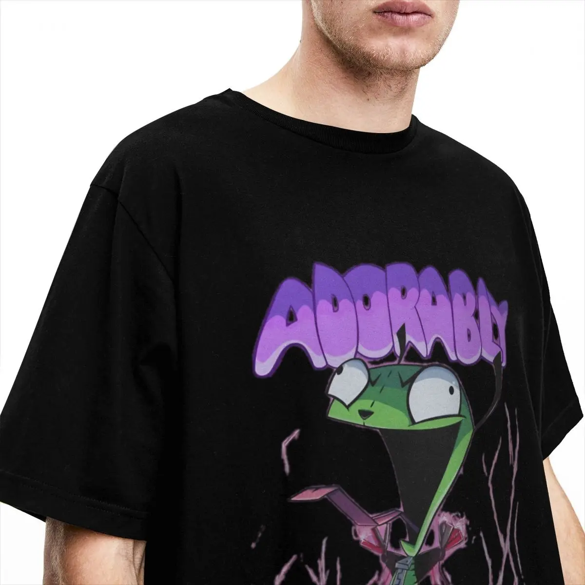 Funny Invader Zim Adorably Insane T-Shirt Men Women's Crewneck Pure Cotton Kawaii Zim Short Sleeve Tees Plus Size Clothes