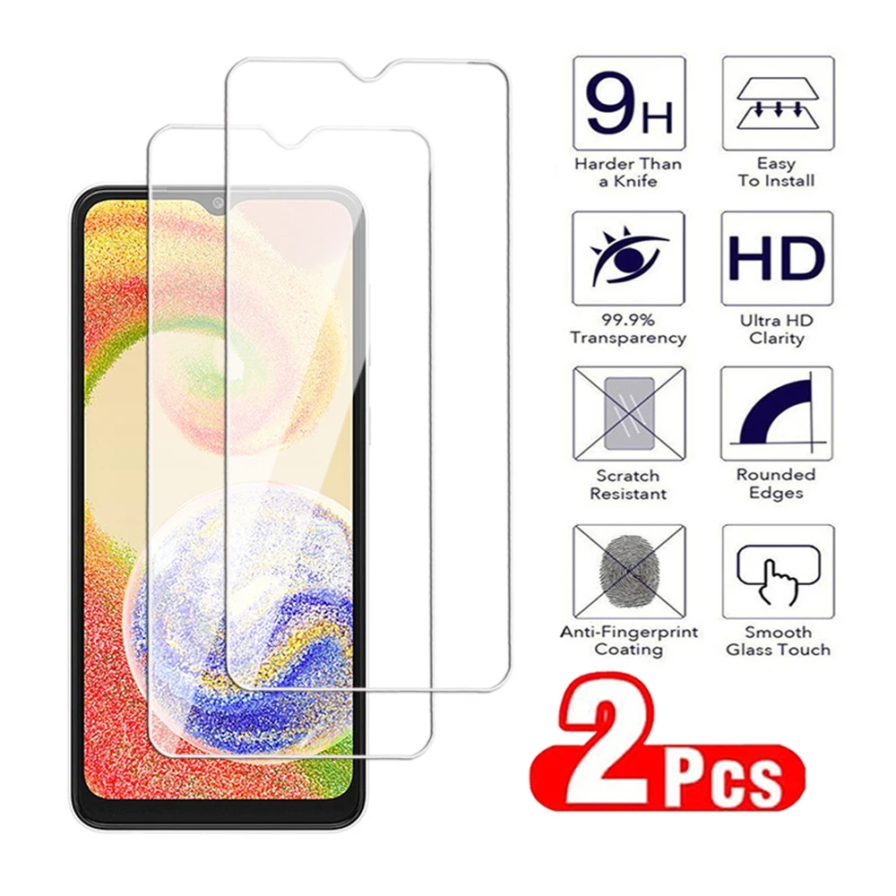 2Pcs Glass For Samsung Galaxy M04 4G A01 A02 A04 A05 Tempered Screen Protector Samsung Note 10 S10 S10e Lite A02S A04S A05S Film