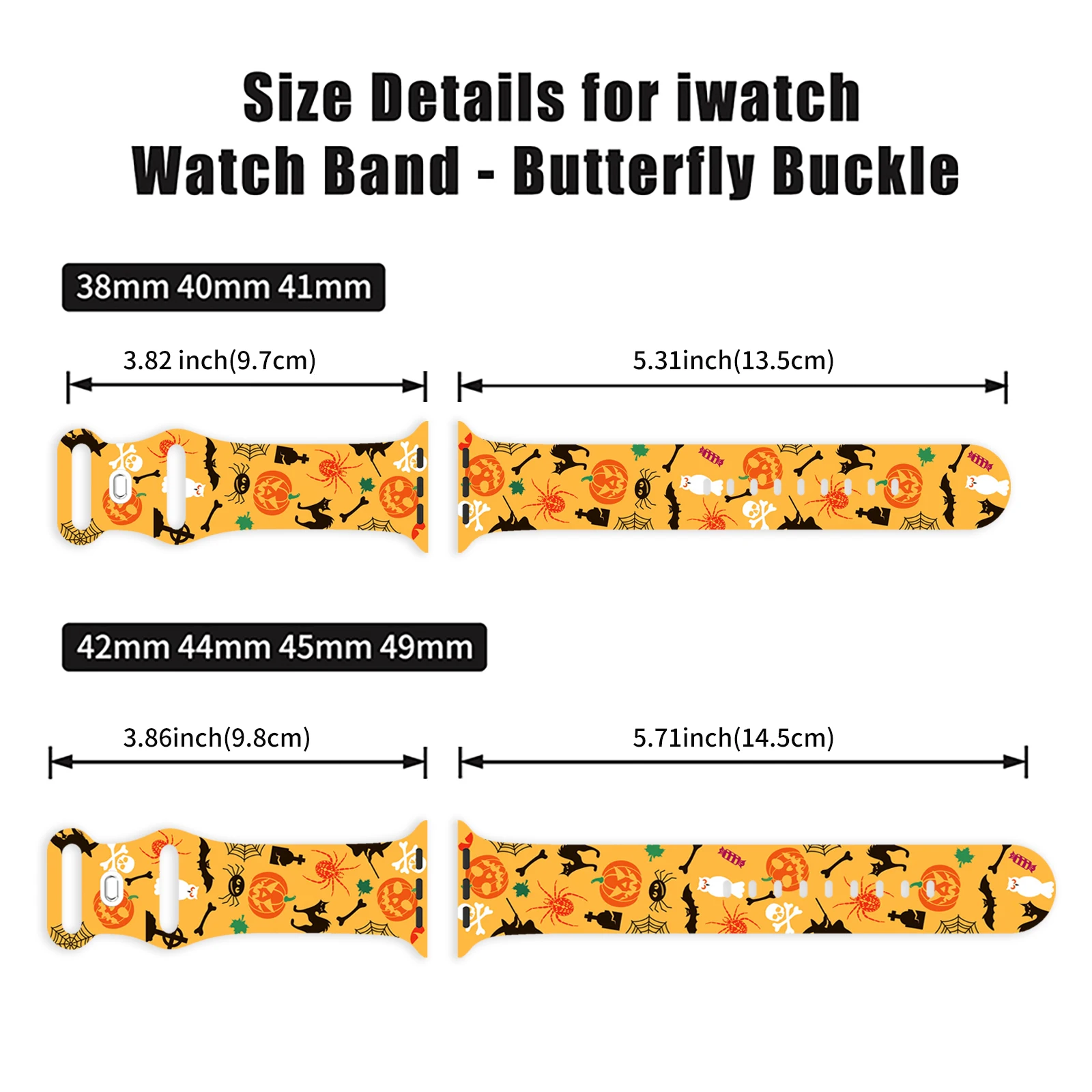 Cinturino stampato fantasma zucca per Apple Watch 10 9 8 cinturino in silicone sostituibile per cinturino iWatch 46mm 44mm 42mm 41mm
