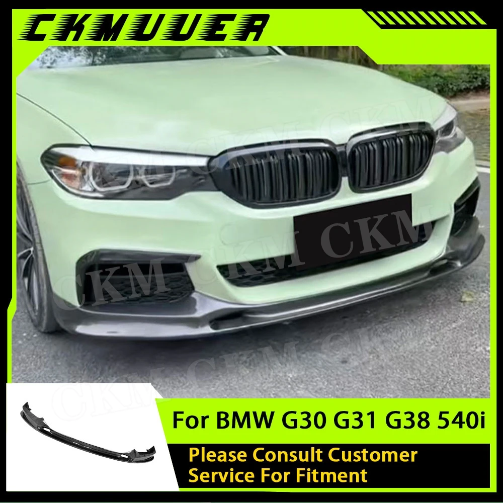 CKMUUER Carbon Fiber Front Lip for BMW G30 G31 G38 540i M sports 2017-2019 Front Bumper Lip Spolier Body Kit Guard Trims