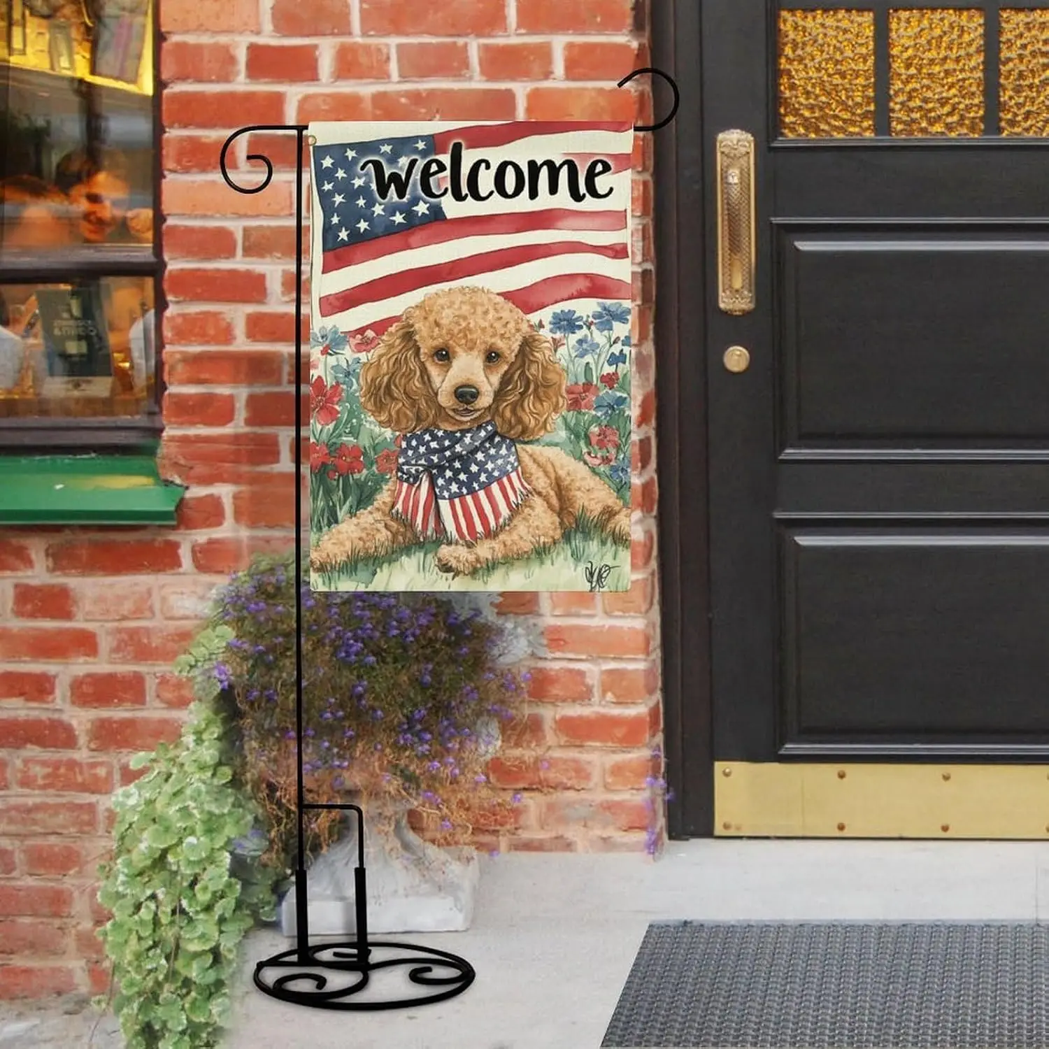 Poodle Dog Independence Day Patriotic American Dog Garden Flag Welcome Party Outdoor Outside Decorations Picks Home House Ga yyi