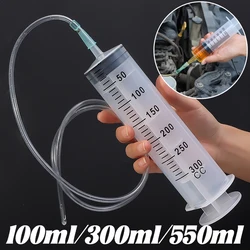 Large Capacity Syringes Oil Pump 100/300/550ml with 1m Hose Pet Feeding Measuring Pump Hydroponics Nutrient Big Syringe