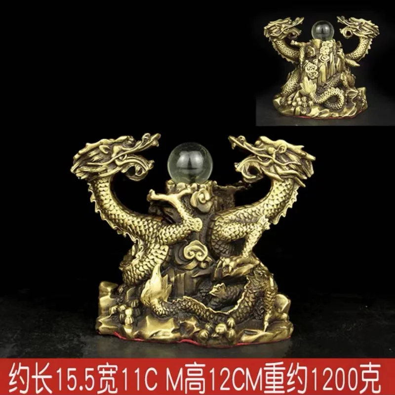 

Brass Boy Meets Girl Ornaments Two Dragons Are Playing With A Pearl Double Crafts Home Ornament Office Copper Dragon Meta
