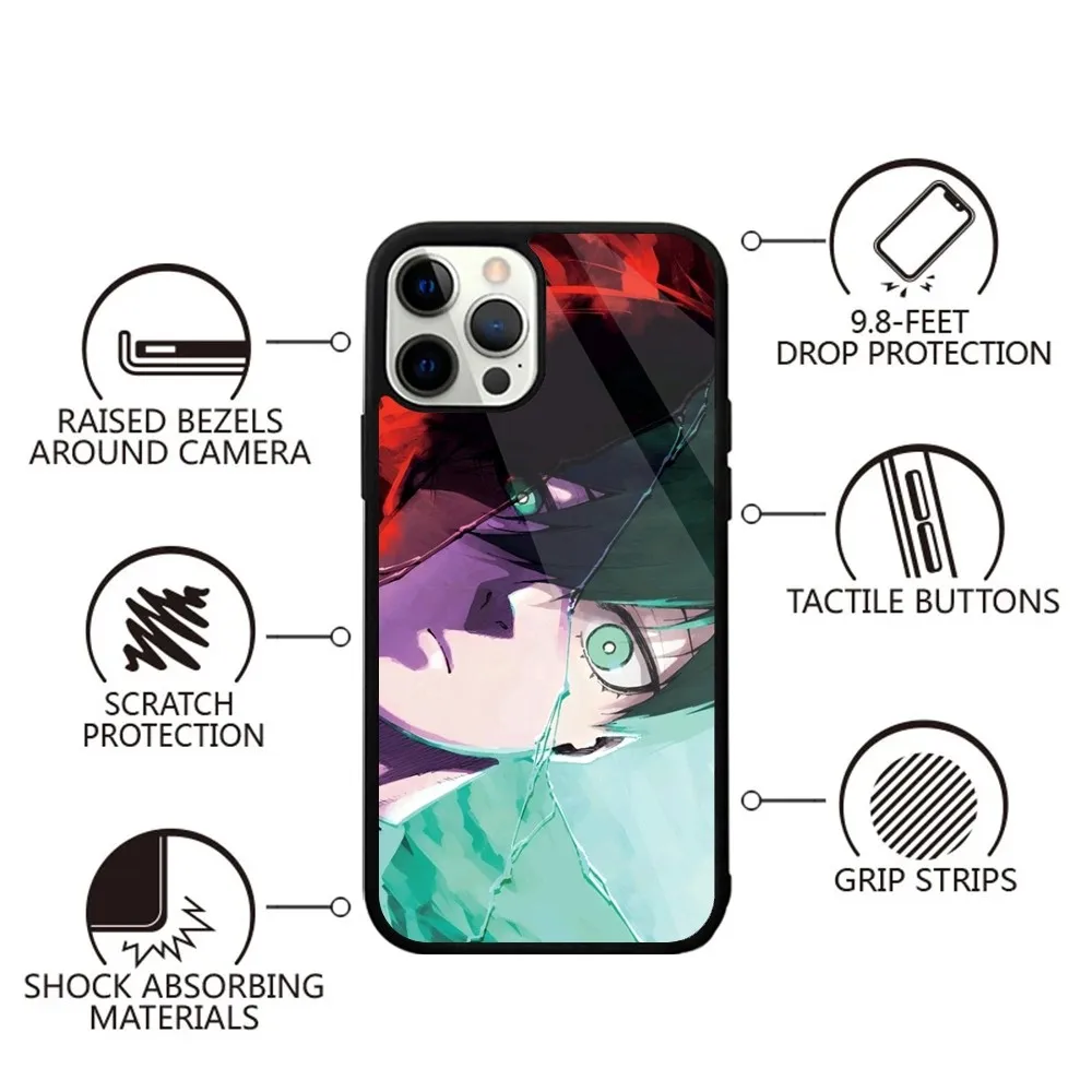 BLUE L-LOCK Anime Phone Case Strong Magnetic For IPhone 15,14,13,Pro,Max,Plus,11,12,Mini For Magsafe Wireless Charging