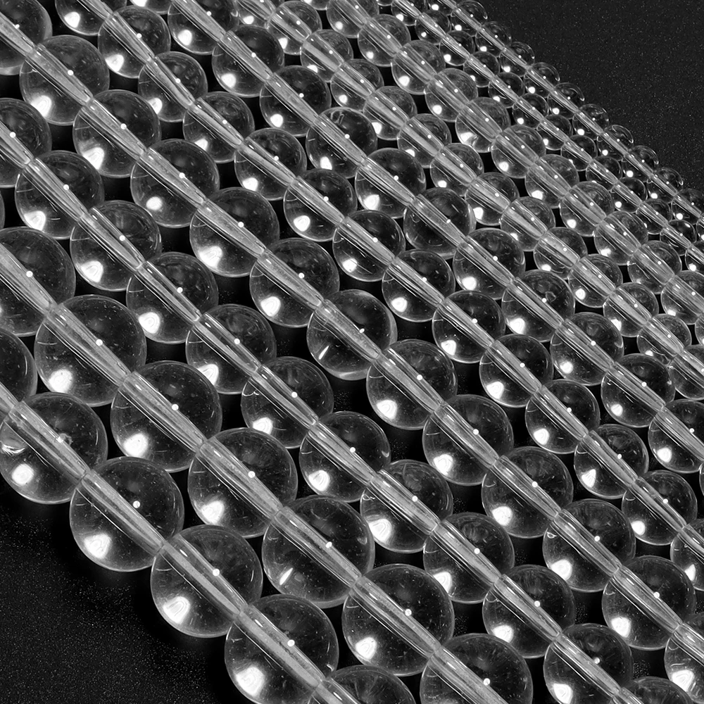 1 Strand Transparent Glass Beads 4/6/8/10/12mm Clear White Round Loose Beads For Jewelry Making DIY Necklace Bracelets Supplies image 6