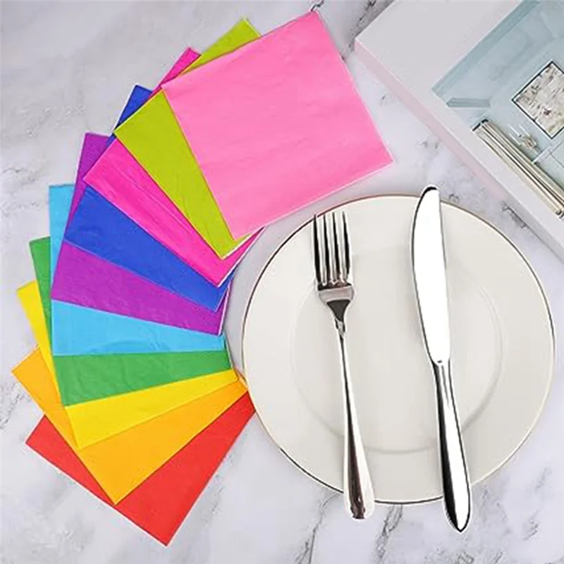 

A89Q-Cocktail Napkins Disposable Napkins Double Layer Printed Paper Napkins Facial Tissue For Home And Party Favors