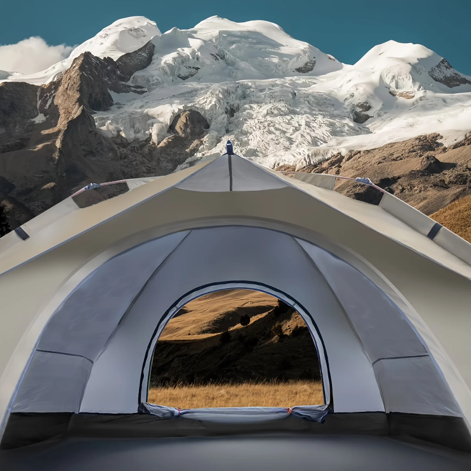 Outdoor Integrated Pop-up Tent, 1-4 Person Camping Tent, Universal for All Seasons