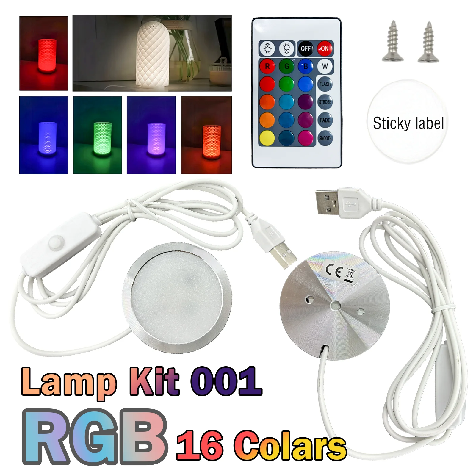 Lamp Kit 001 DIY Model for Bambu Lab Led Light Kit Warm White Multicolor Led Light Light fixture 001 DIY LAMP 3D Printer Parts