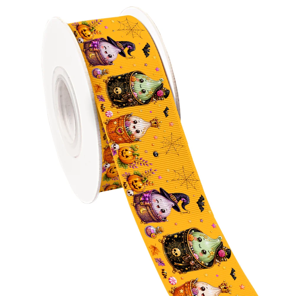 5yards Cartoon Cute Bao Buns Dumplings Printed Grosgrain Ribbon for Cheer Bows DIY Girl Headwear Hair Bows Satin Ribbon